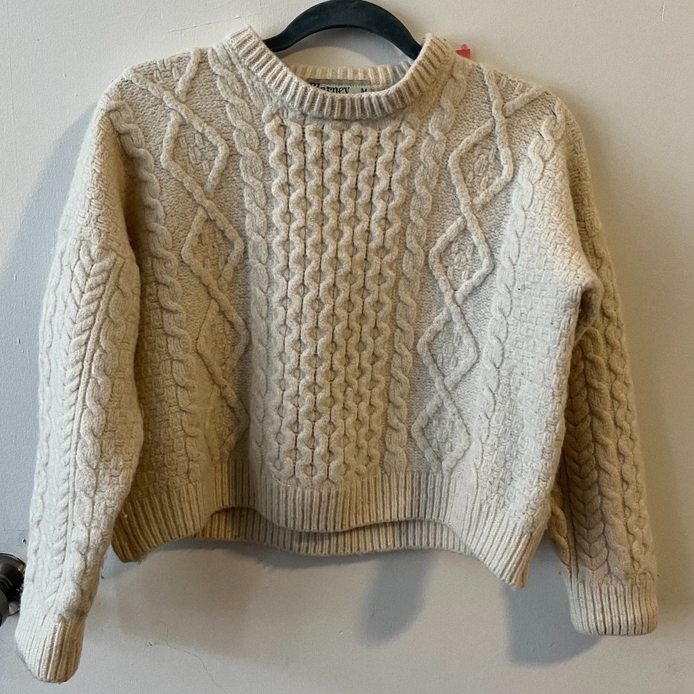 Cropped Irish Aran Sweater